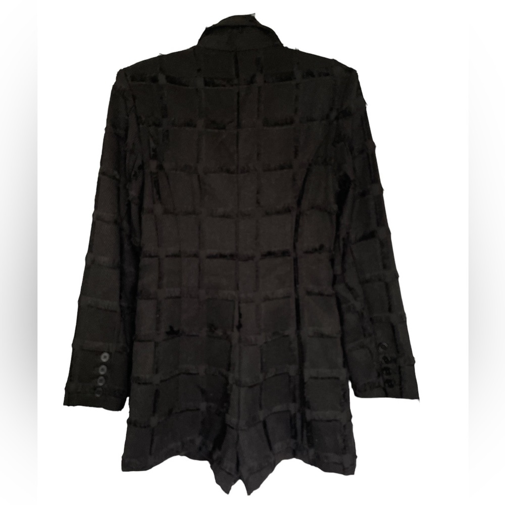 NWT Textured Blazer Romper Black Medium V-neck Collar - Picture 5 of 6